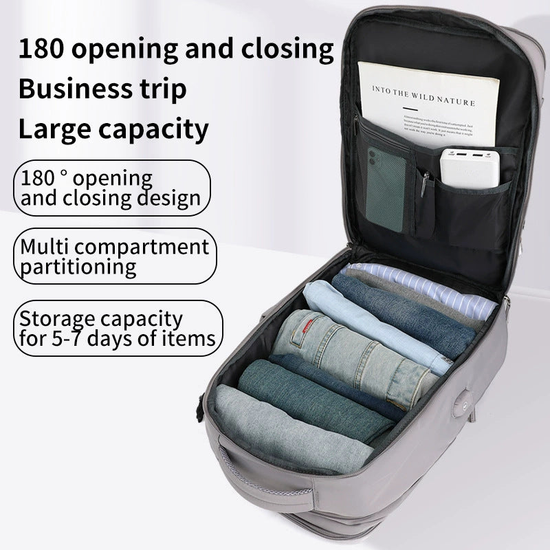 Expandable travel backpack, 36–55 L, for laptops