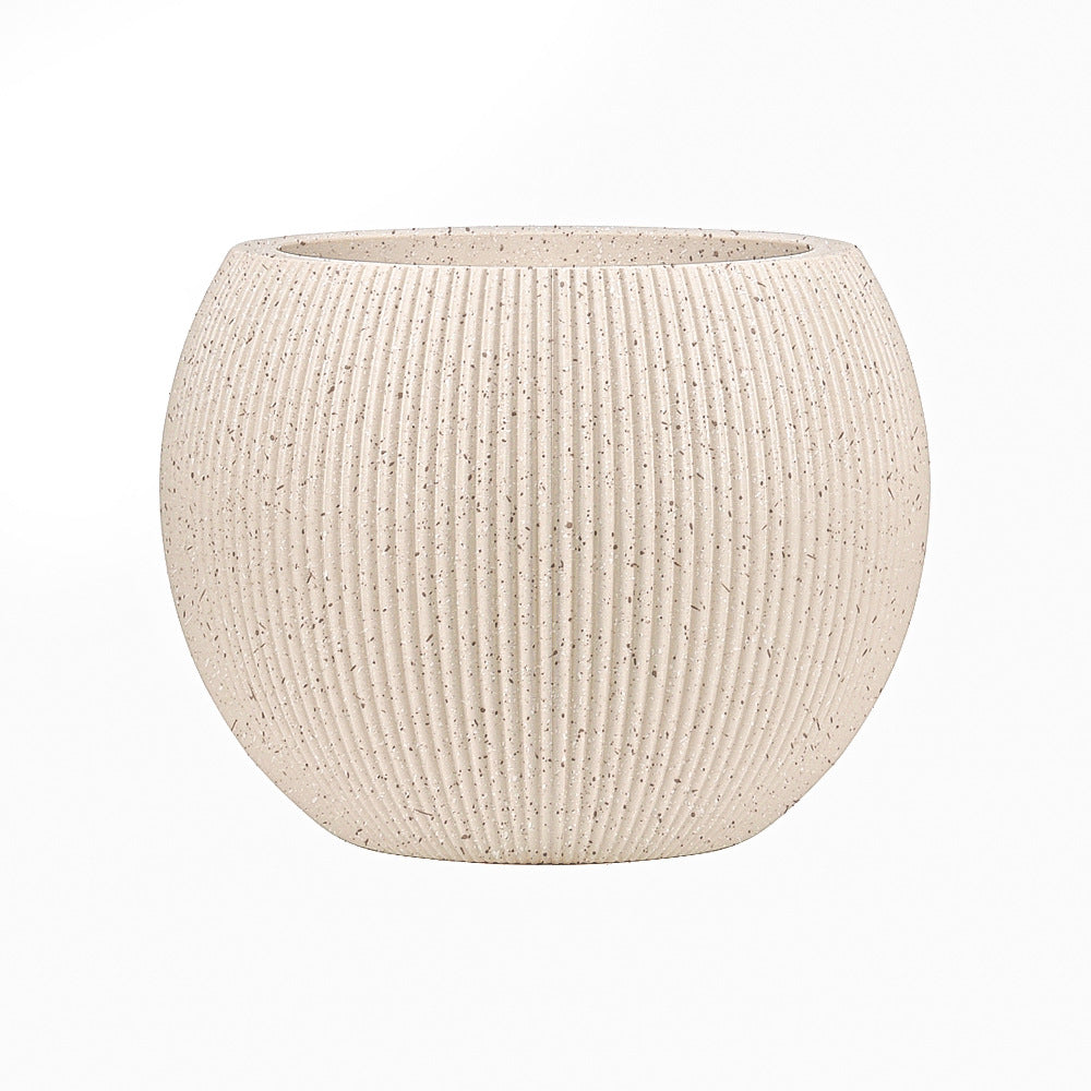Ceramic flower vase, country house style, woven texture