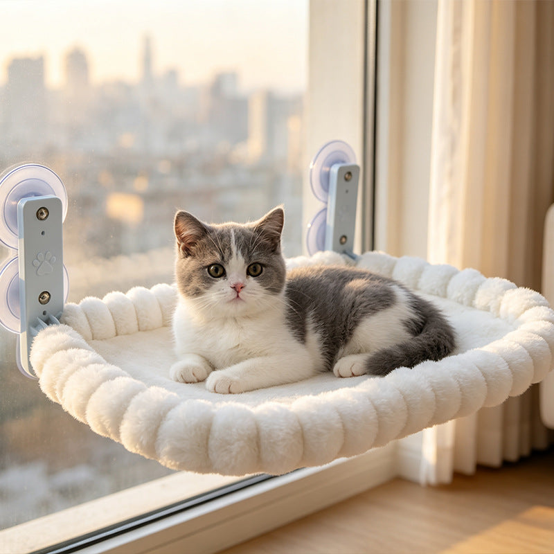Fluffy cat bed, round, warming