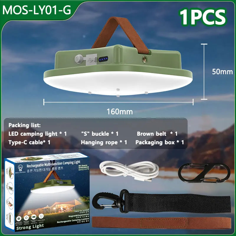 Rechargeable LED Camping Lamp with Magnets Bowlift