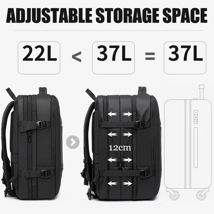 BowLift | Waterproof Expandable Travel Backpack – Large Capacity & Anti-Theft Protection