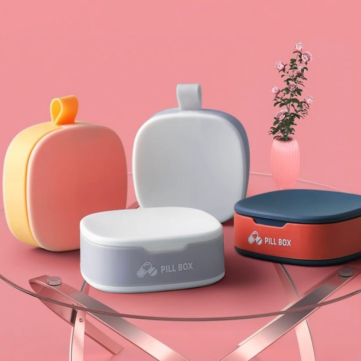 Pill organizer with compartments, portable