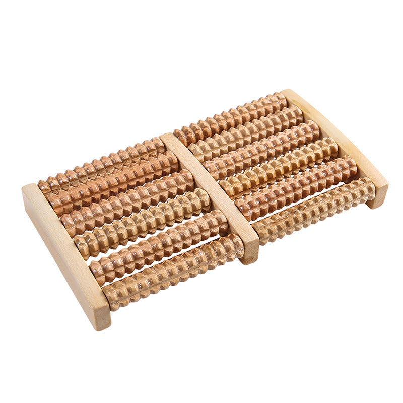 ALPENHAUCH - Foot massage roller made of real wood with acupressure mat