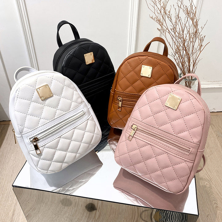 Embroidered backpack for women, PU material