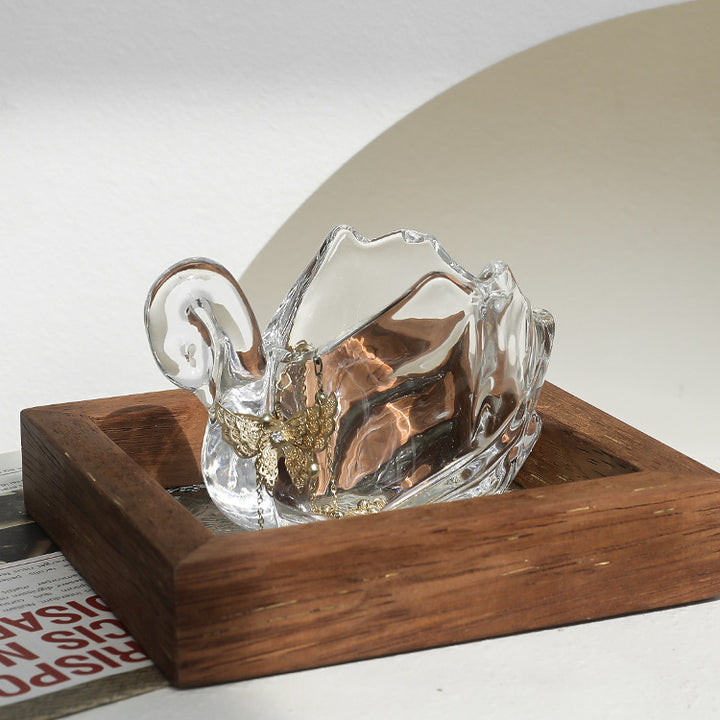 Schwan glass jar, transparent, jewelry and cosmetics
