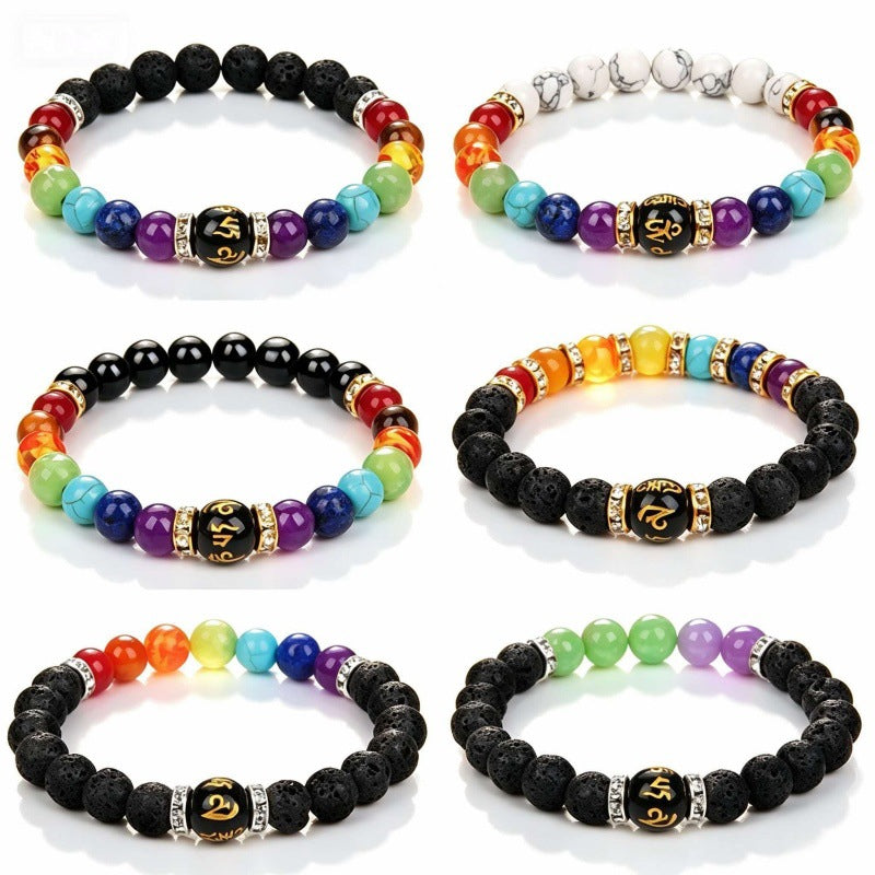 Beaded bracelet made of natural stones