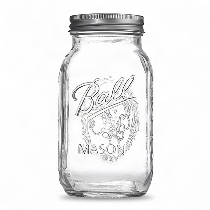 Glass storage jars, various sizes