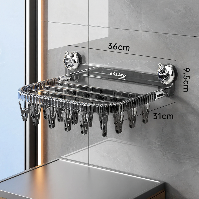 Clothes drying rack and clips, plastic, model DD2516-1