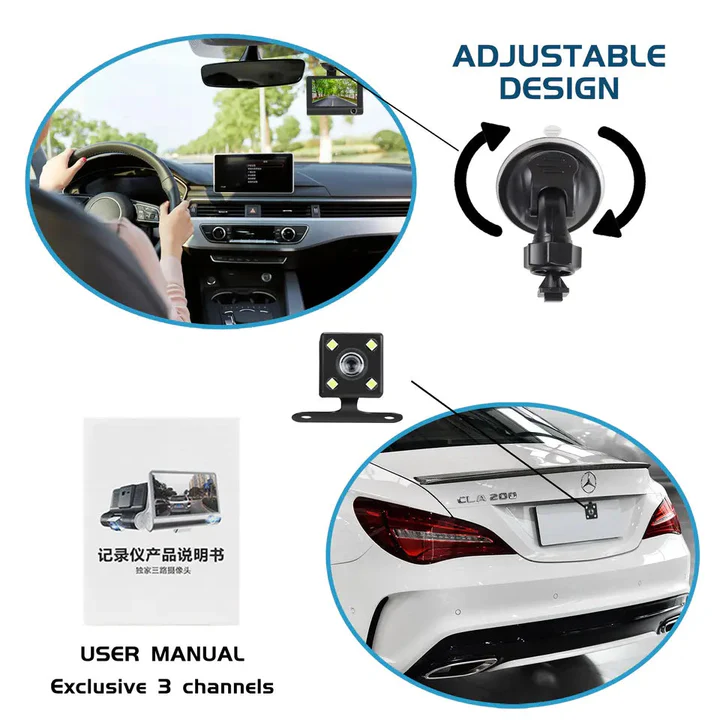 BowLift | 4" Touch Screen Front and Rear Dash Cam
