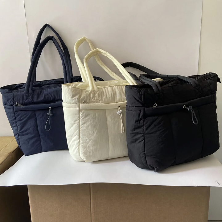 Cotton shoulder bag, tote style