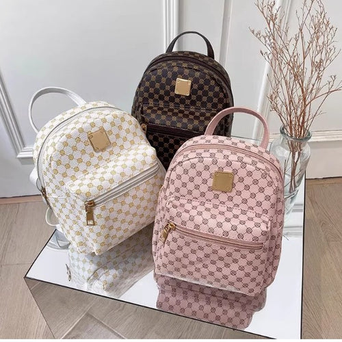 Mini backpack made of PU material with print pattern