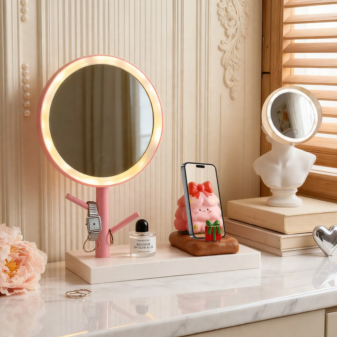 Christmas tree phone stand with makeup mirror