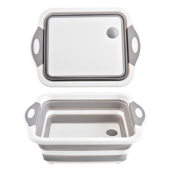 Folding vegetable bowl with strainer