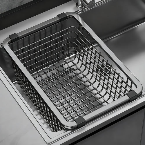 Stainless Steel Draining Basket for the Sink, Hanging