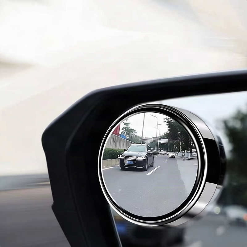 Vehicle blind mirror for gluing or suction