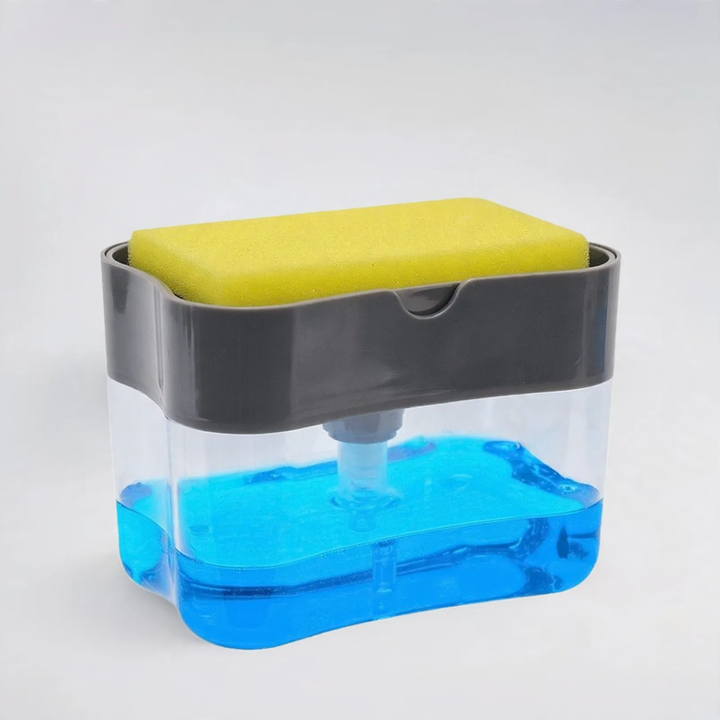 Dish soap dispenser with sponge holder
