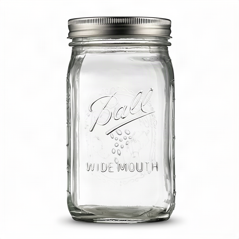 Glass storage jars, various sizes