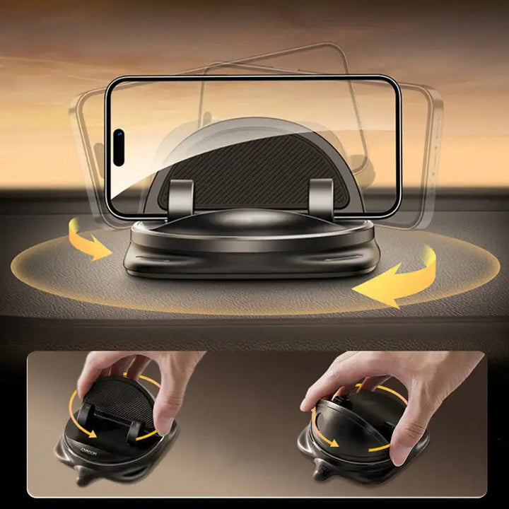 BowLift | 360° Rotating Car Phone Holder – Adjustable Dashboard and Air Vent Holder for Mobile Phones 4-6.5 Inches