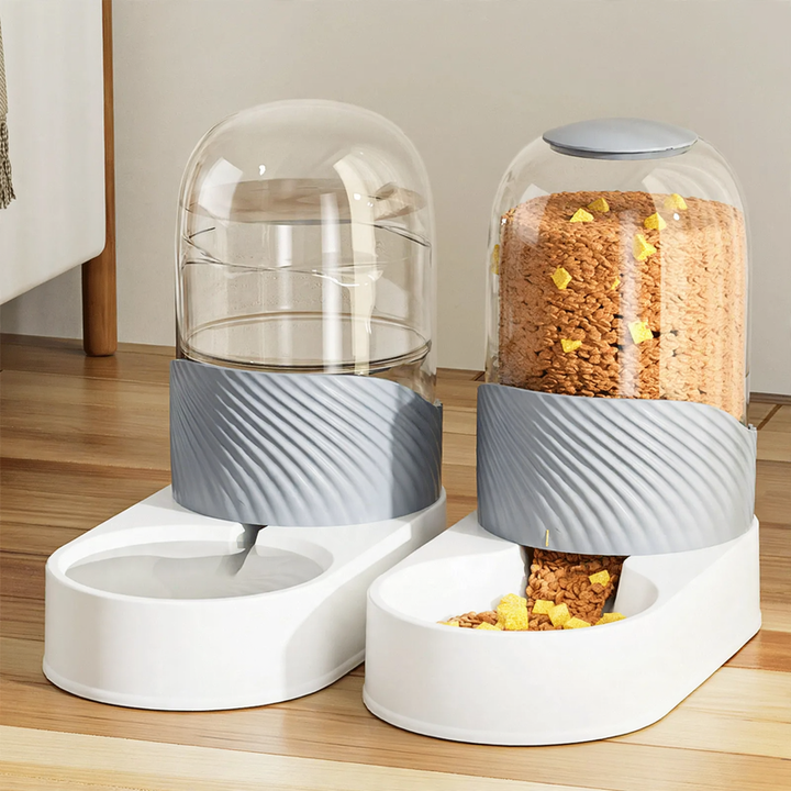 Automatic feeding and drinking system for pets