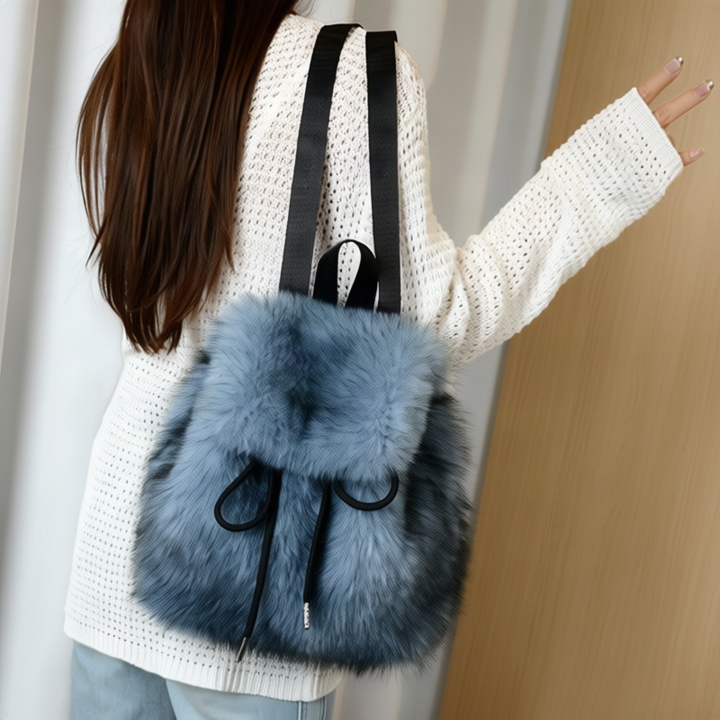 Backpack with faux fur look, large capacity