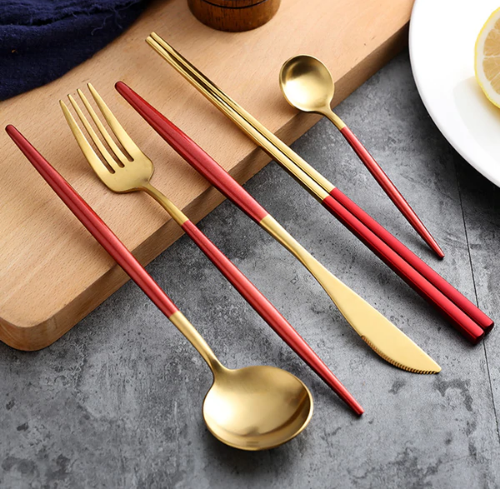 BowLift | Luxury 24-Piece Gold-Silver Cutlery Set for Stylish Table Setting