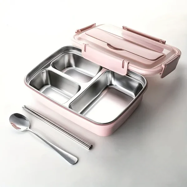 Leak-proof lunch box made of stainless steel with 3/4 compartments Bowlift