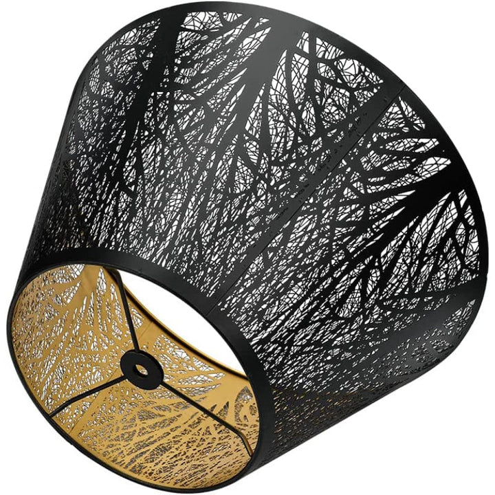 BowLift | Medium lampshade, barrel fabric lampshade for table lamp and floor lamp, 7x13x7.8 inches, natural ventilated linen, handmade, spider (white)