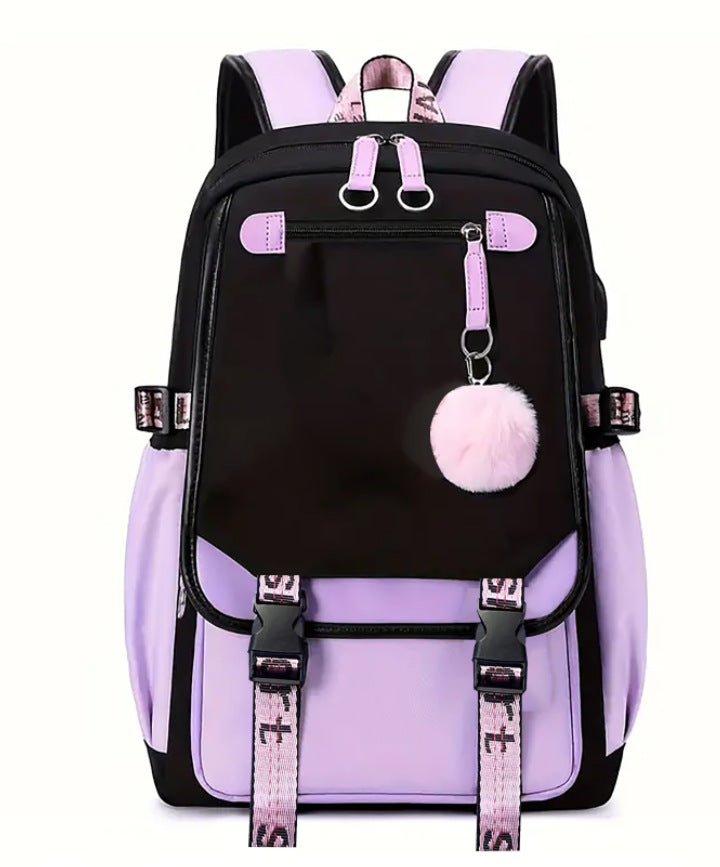 Denim backpack, large capacity