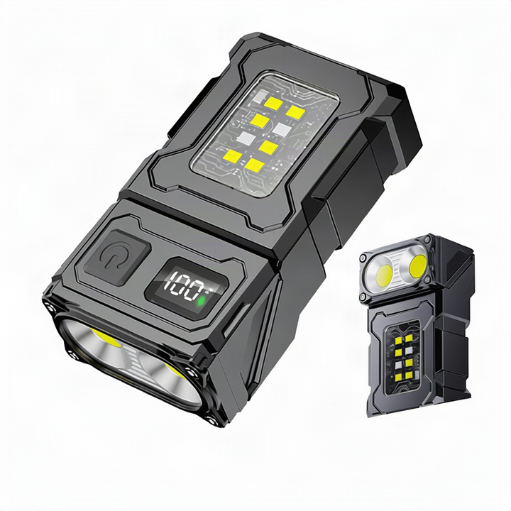 Portable USB flashlight with magnetic holder