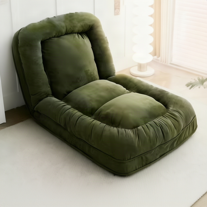 Cord fabric folding sofa, single seat