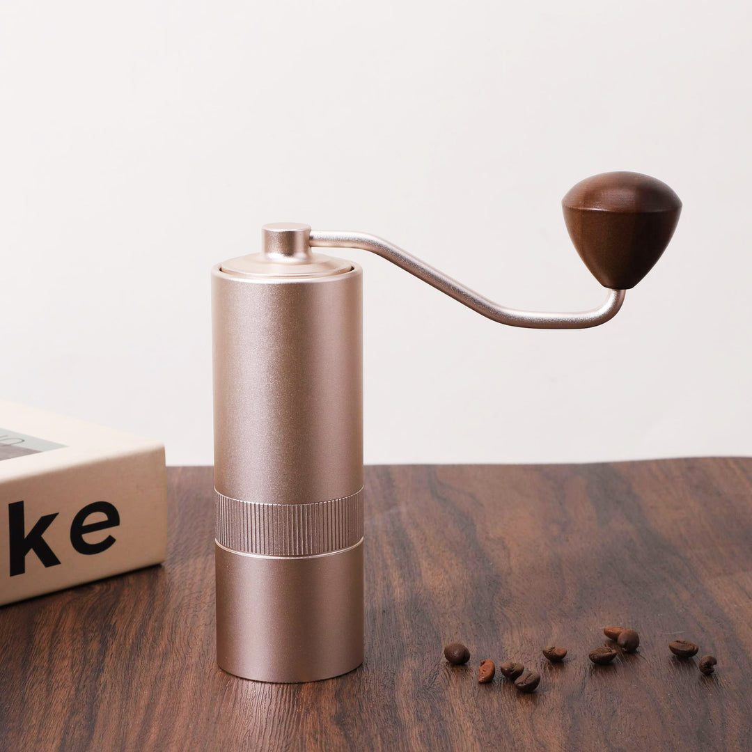 Hand coffee grinder with steel core, luxury design
