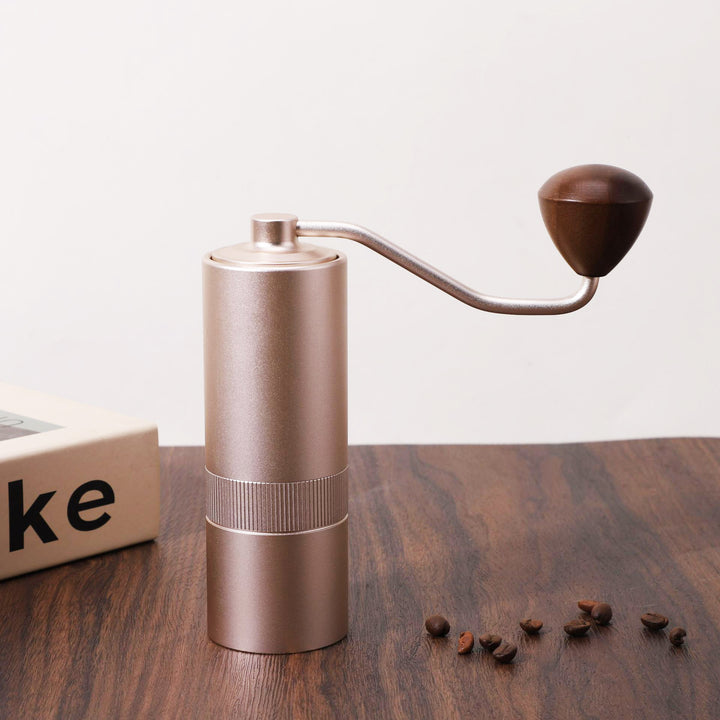 Hand coffee grinder with steel core, luxury design