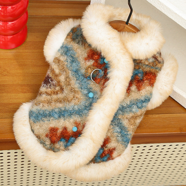 Dog jacket with fleece lining, two-layered