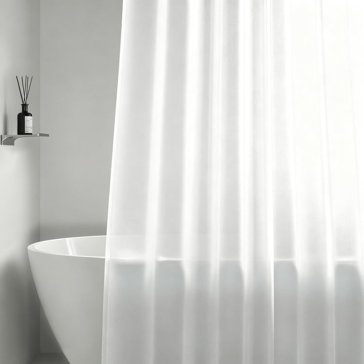 Shower curtain, PEVA, transparent, 80–120 cm