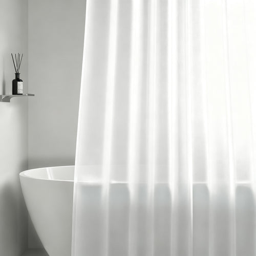 Shower curtain, PEVA, transparent, 80–120 cm