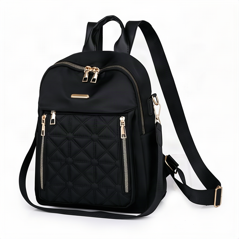 Backpack with diamond quilting, water-repellent