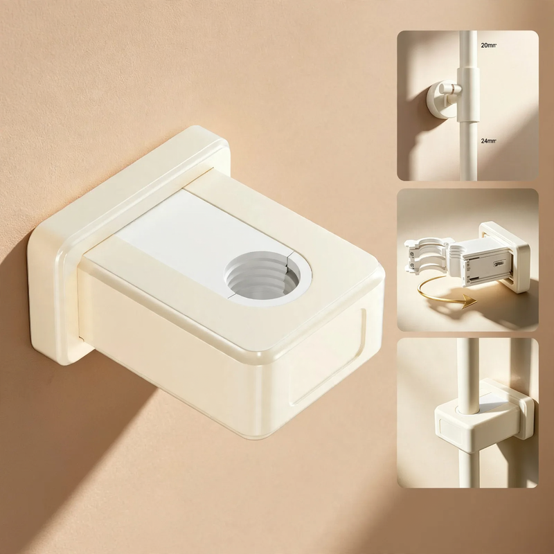 Shower rod holder without drilling, universally adjustable