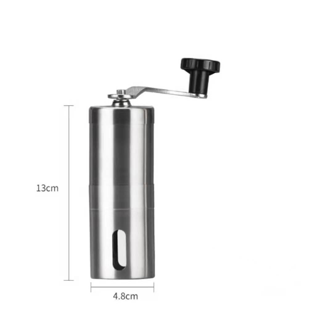 Manual coffee grinder with ceramic grinding mechanism, stainless steel