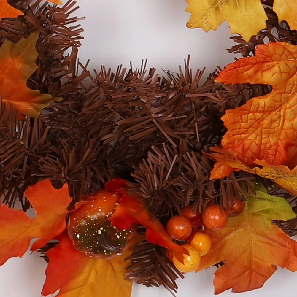 BowLift | Autumn garland with maple leaves — decoration with pine cones, pumpkins, and berries (180 cm)