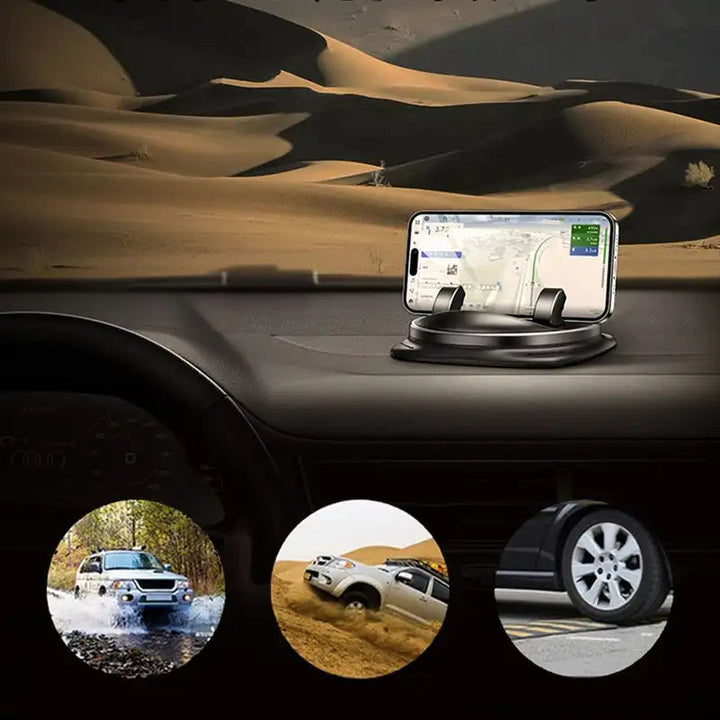 BowLift | 360° Rotating Car Phone Holder – Adjustable Dashboard and Air Vent Holder for Mobile Phones 4-6.5 Inches
