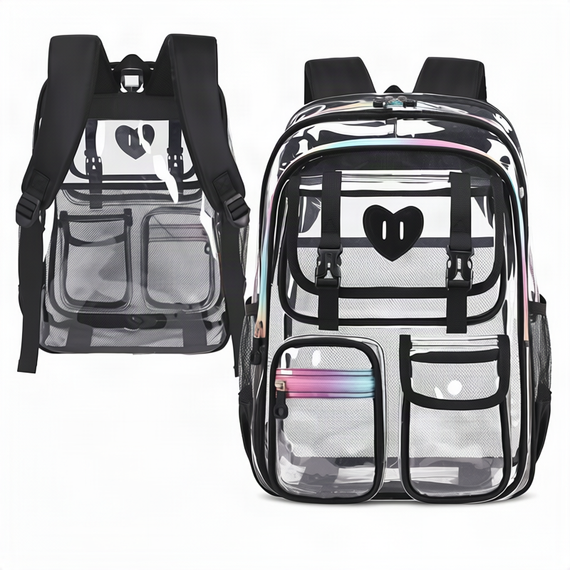 Transparent PVC backpack, waterproof