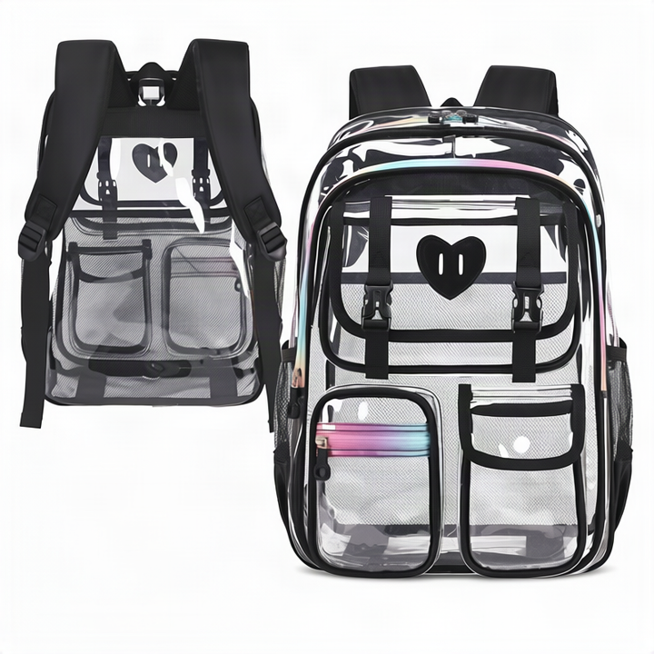 Transparent PVC backpack, waterproof