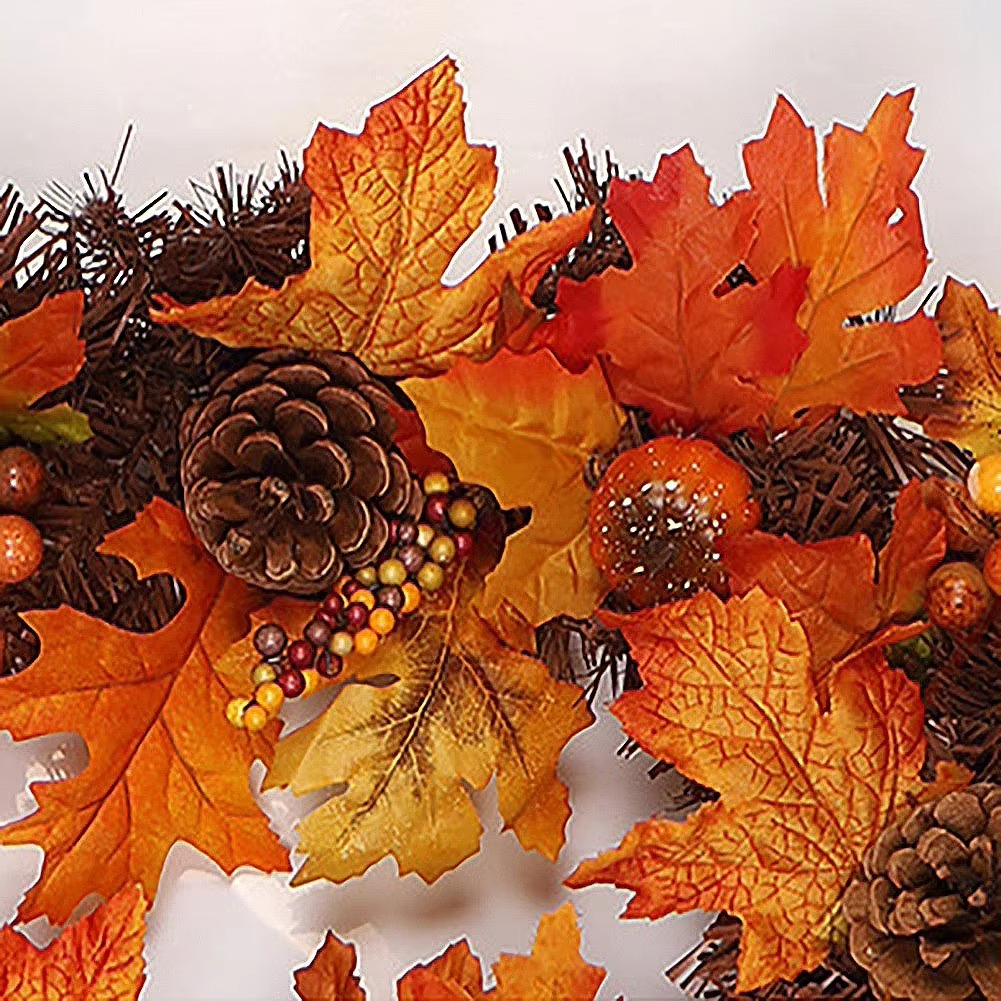 BowLift | Autumn garland with maple leaves — decoration with pine cones, pumpkins, and berries (180 cm)