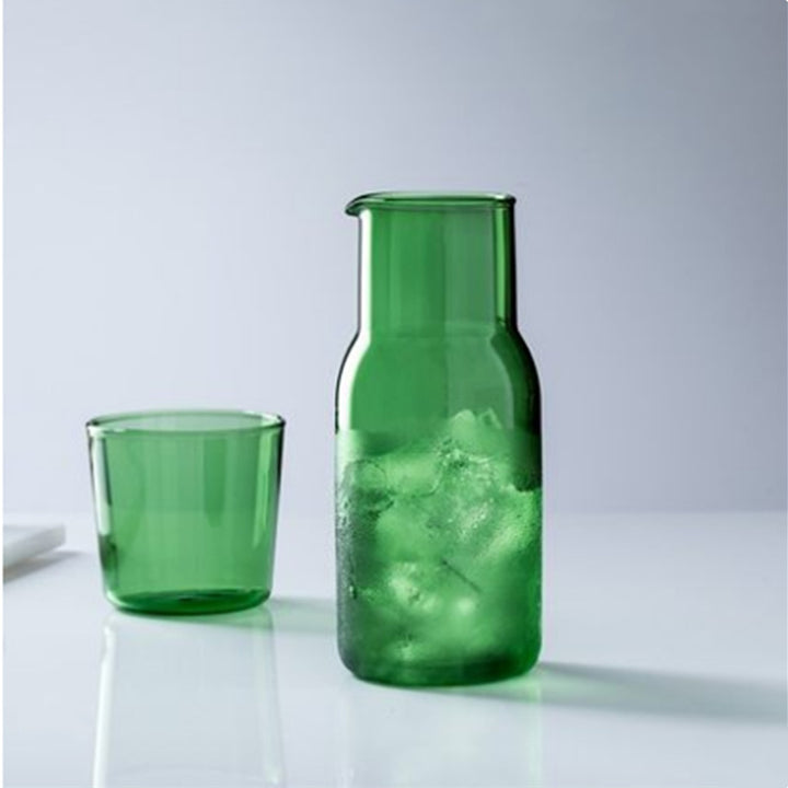 Glass jug with glass, heat resistant