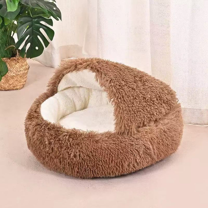 Fluffy cat bed, round, warming
