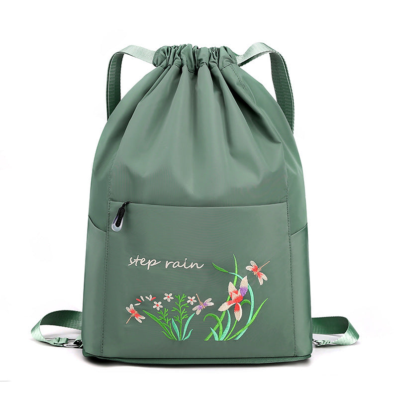 Double Backpack, Nylon, foldable, embroidered