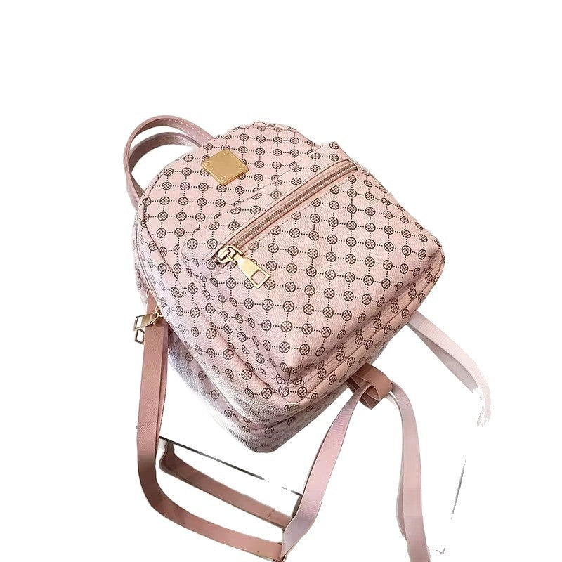 Mini backpack made of PU material with print pattern