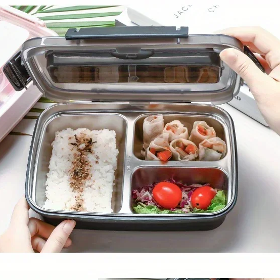 Leak-proof lunch box made of stainless steel with 3/4 compartments Bowlift