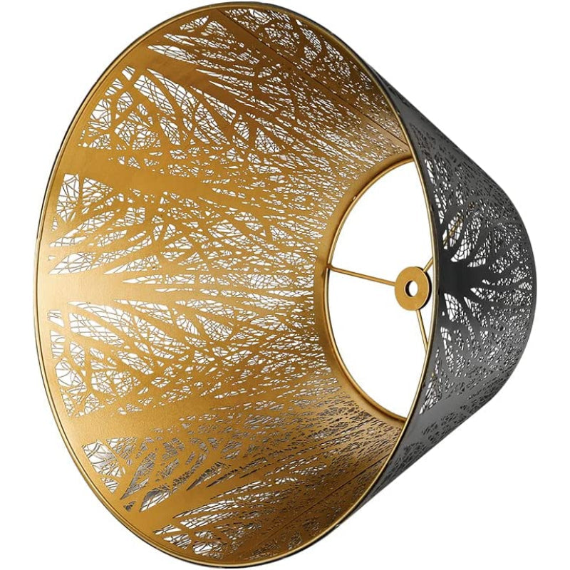 BowLift | Medium lampshade, barrel fabric lampshade for table lamp and floor lamp, 7x13x7.8 inches, natural ventilated linen, handmade, spider (white)