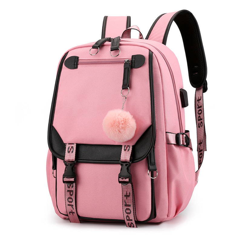 Denim backpack, large capacity